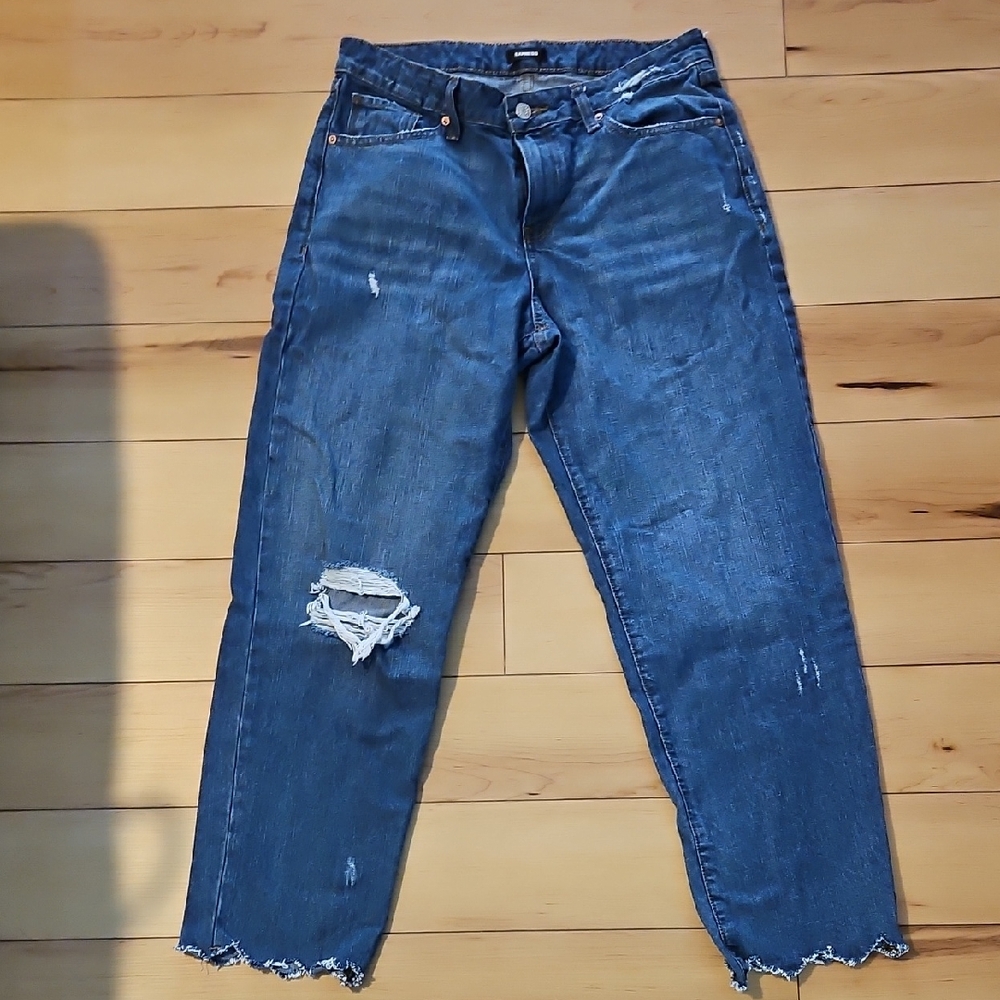 Express Boyfriend Midrise Denim Jeans